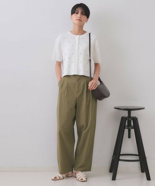 OPAQUE.CLIP / オペーク ドット クリップ カーディガン・ボレロ | フロントビジューリブニットカーディガン【洗濯機洗い可/抗ピル】 | 詳細2