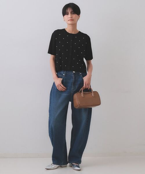 OPAQUE.CLIP / オペーク ドット クリップ カーディガン・ボレロ | フロントビジューリブニットカーディガン【洗濯機洗い可/抗ピル】 | 詳細6