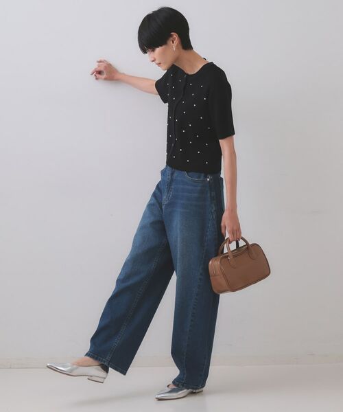 OPAQUE.CLIP / オペーク ドット クリップ カーディガン・ボレロ | フロントビジューリブニットカーディガン【洗濯機洗い可/抗ピル】 | 詳細7