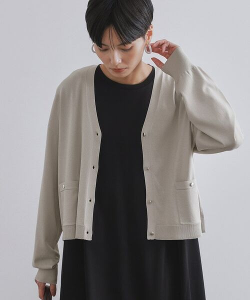 OPAQUE.CLIP / オペーク ドット クリップ カーディガン・ボレロ | リラクシーVネックニットカーディガン【UVケア/接触冷感/洗濯機洗い可/抗ピル】 | 詳細1