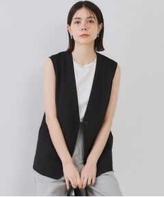 OPAQUE.CLIP / オペーク ドット クリップ ベスト | リネンライクVネックジレ【洗濯機洗い可】