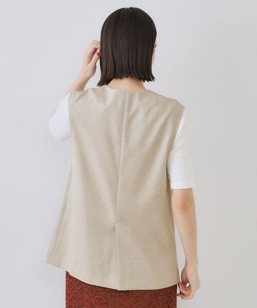 OPAQUE.CLIP / オペーク ドット クリップ ベスト | リネンライクVネックジレ【洗濯機洗い可】 | 詳細11