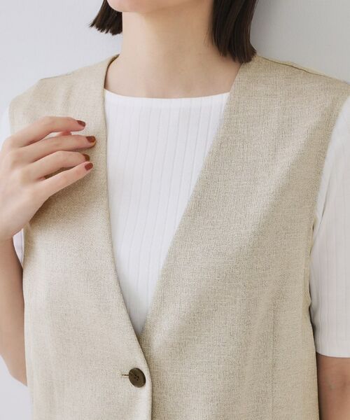 OPAQUE.CLIP / オペーク ドット クリップ ベスト | リネンライクVネックジレ【洗濯機洗い可】 | 詳細12