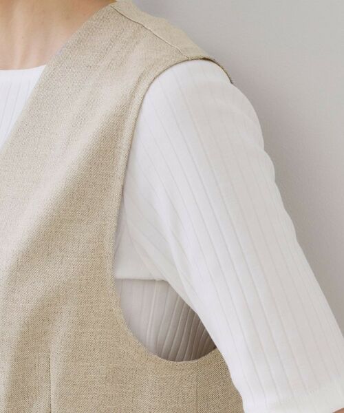 OPAQUE.CLIP / オペーク ドット クリップ ベスト | リネンライクVネックジレ【洗濯機洗い可】 | 詳細13