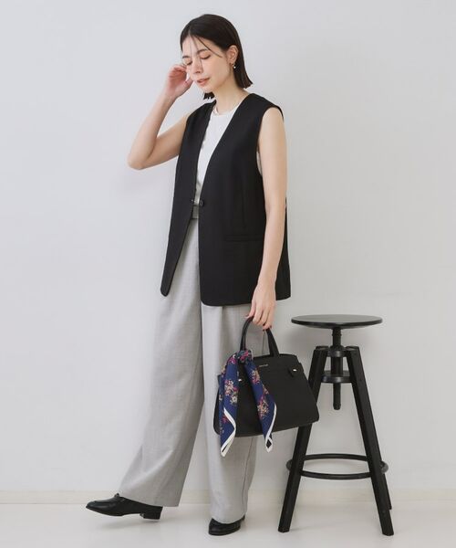 OPAQUE.CLIP / オペーク ドット クリップ ベスト | リネンライクVネックジレ【洗濯機洗い可】 | 詳細2