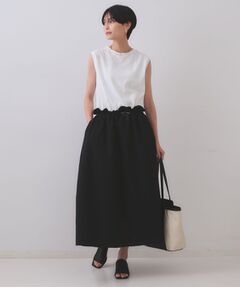 OPAQUE.CLIP / オペーク ドット クリップ ロング・マキシ丈ワンピース | 配色サッカードッキングワンピース【洗濯機洗い可】