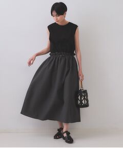 OPAQUE.CLIP / オペーク ドット クリップ ロング・マキシ丈ワンピース | 配色サッカードッキングワンピース【洗濯機洗い可】