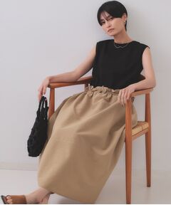 OPAQUE.CLIP / オペーク ドット クリップ ロング・マキシ丈ワンピース | 配色サッカードッキングワンピース【洗濯機洗い可】