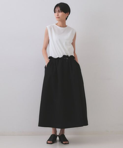 OPAQUE.CLIP / オペーク ドット クリップ ロング・マキシ丈ワンピース | 配色サッカードッキングワンピース【洗濯機洗い可】 | 詳細12