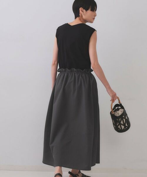 OPAQUE.CLIP / オペーク ドット クリップ ロング・マキシ丈ワンピース | 配色サッカードッキングワンピース【洗濯機洗い可】 | 詳細2