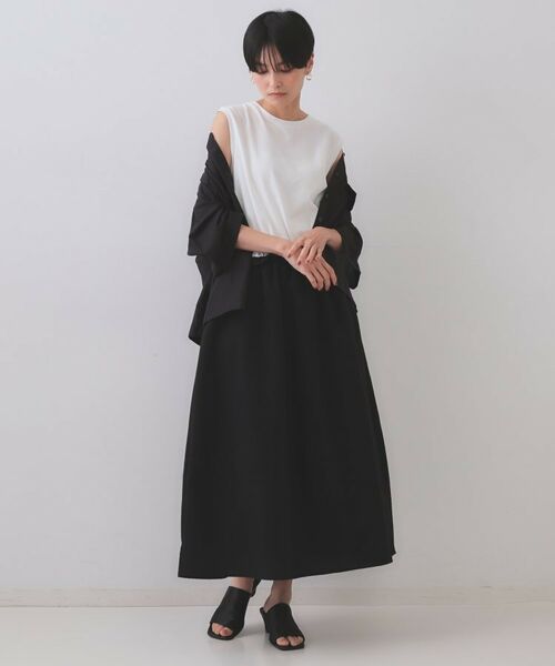 OPAQUE.CLIP / オペーク ドット クリップ ロング・マキシ丈ワンピース | 配色サッカードッキングワンピース【洗濯機洗い可】 | 詳細7