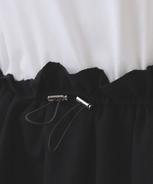 OPAQUE.CLIP / オペーク ドット クリップ ロング・マキシ丈ワンピース | 配色サッカードッキングワンピース【洗濯機洗い可】 | 詳細8