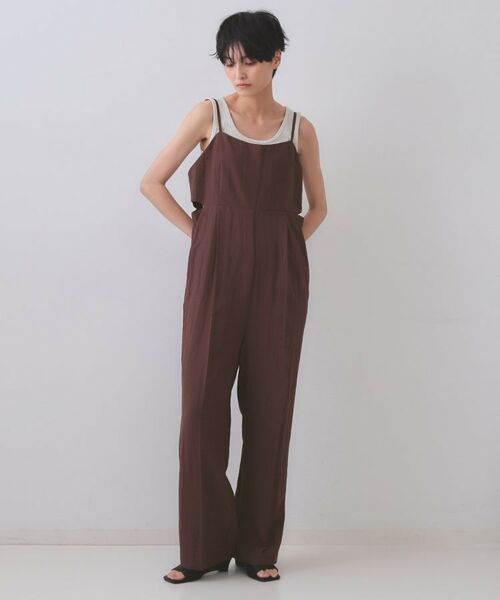 サロペット・オーバーオール・オールインワン AURALEE Light Brown Jumpsuit Re:EDIT サロペット レディース オールインワン キャミ