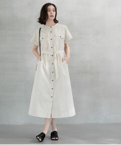 OPAQUE.CLIP / オペーク ドット クリップ ロング・マキシ丈ワンピース | ダブルポケットシャツワンピース【洗濯機洗い可】