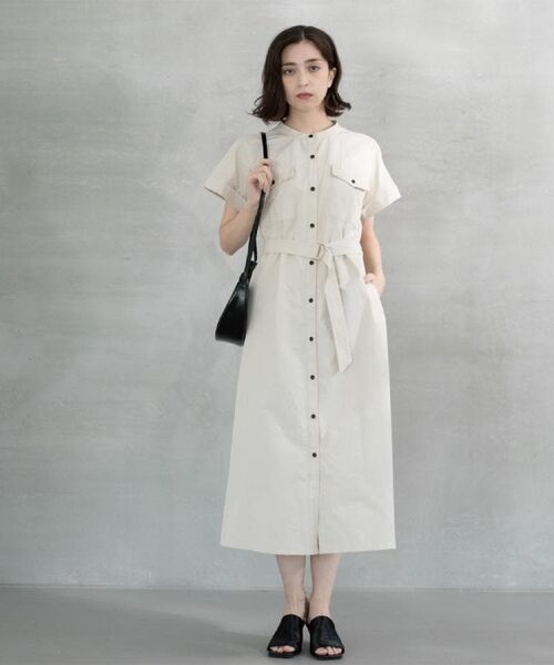 OPAQUE.CLIP / オペーク ドット クリップ ロング・マキシ丈ワンピース | ダブルポケットシャツワンピース【洗濯機洗い可】 | 詳細13