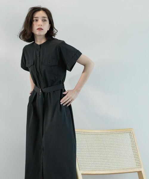 OPAQUE.CLIP / オペーク ドット クリップ ロング・マキシ丈ワンピース | ダブルポケットシャツワンピース【洗濯機洗い可】 | 詳細2