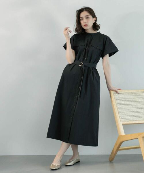 OPAQUE.CLIP / オペーク ドット クリップ ロング・マキシ丈ワンピース | ダブルポケットシャツワンピース【洗濯機洗い可】 | 詳細3