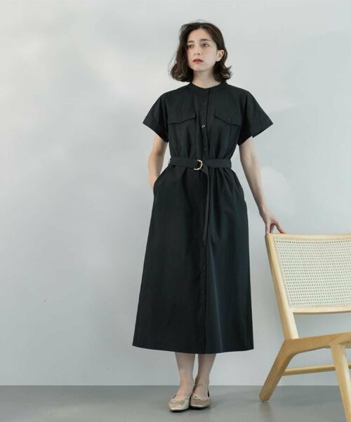 OPAQUE.CLIP / オペーク ドット クリップ ロング・マキシ丈ワンピース | ダブルポケットシャツワンピース【洗濯機洗い可】 | 詳細4