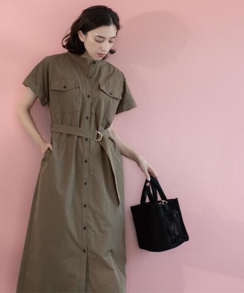 OPAQUE.CLIP / オペーク ドット クリップ ロング・マキシ丈ワンピース | ダブルポケットシャツワンピース【洗濯機洗い可】(モカブラウン(042))