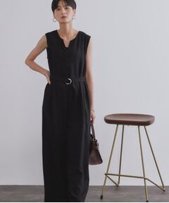 OPAQUE.CLIP / オペーク ドット クリップ サロペット・オールインワン | 《Can Cam掲載》麻混ベルト付きオールインワン【洗濯機洗い可】