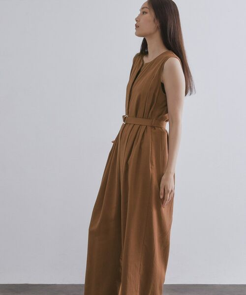 OPAQUE.CLIP / オペーク ドット クリップ サロペット・オールインワン | 《Can Cam掲載》麻混ベルト付きオールインワン【洗濯機洗い可】 | 詳細3