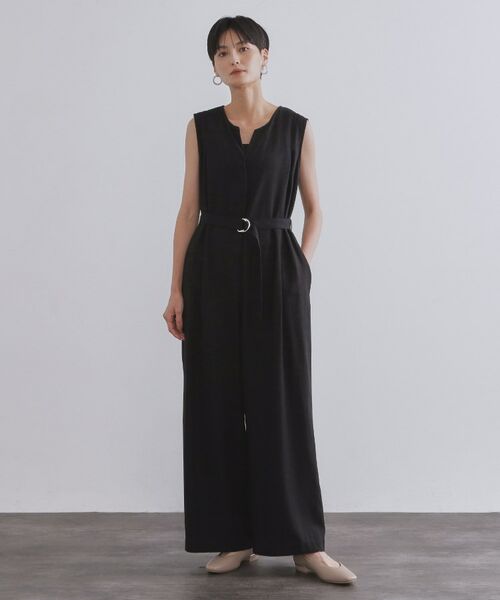 OPAQUE.CLIP / オペーク ドット クリップ サロペット・オールインワン | 《Can Cam掲載》麻混ベルト付きオールインワン【洗濯機洗い可】 | 詳細9