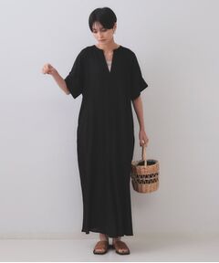 OPAQUE.CLIP / オペーク ドット クリップ ロング・マキシ丈ワンピース | レーヨン麻キーネックワンピース【洗える】