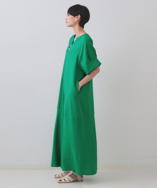 OPAQUE.CLIP / オペーク ドット クリップ ロング・マキシ丈ワンピース | レーヨン麻キーネックワンピース【洗える】 | 詳細14