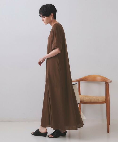 OPAQUE.CLIP / オペーク ドット クリップ ロング・マキシ丈ワンピース | レーヨン麻キーネックワンピース【洗える】 | 詳細6