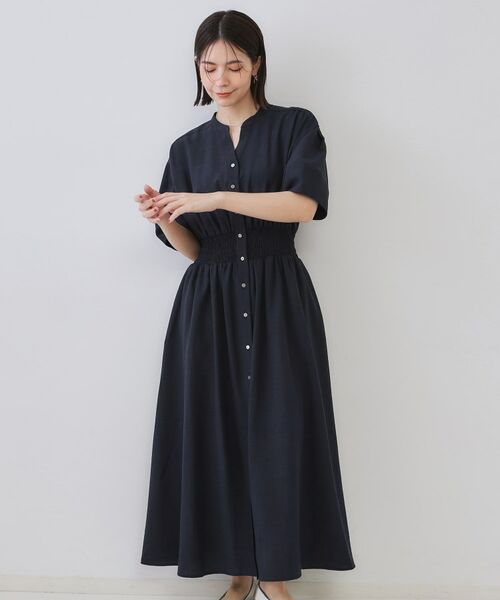 OPAQUE.CLIP / オペーク ドット クリップ ロング・マキシ丈ワンピース | リネンライクスキッパーフィット＆フレアワンピース【洗濯機洗い可】 | 詳細10