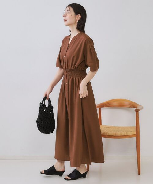 OPAQUE.CLIP / オペーク ドット クリップ ロング・マキシ丈ワンピース | リネンライクスキッパーフィット＆フレアワンピース【洗濯機洗い可】 | 詳細14