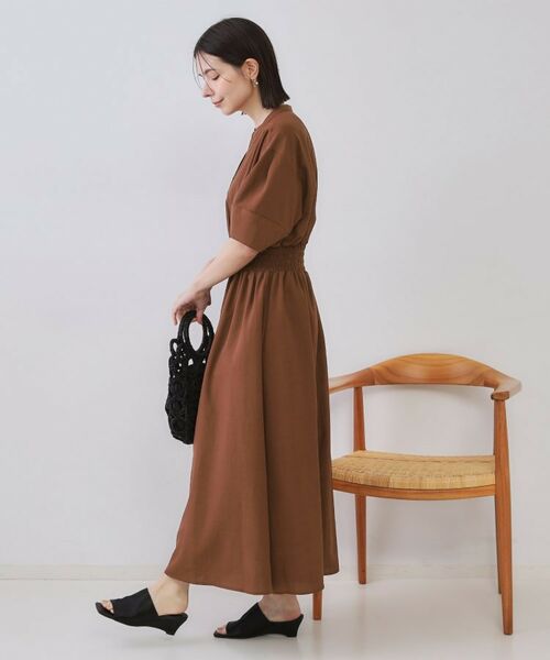 OPAQUE.CLIP / オペーク ドット クリップ ロング・マキシ丈ワンピース | リネンライクスキッパーフィット＆フレアワンピース【洗濯機洗い可】 | 詳細15