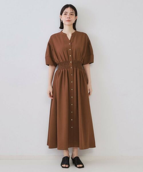 OPAQUE.CLIP / オペーク ドット クリップ ロング・マキシ丈ワンピース | リネンライクスキッパーフィット＆フレアワンピース【洗濯機洗い可】 | 詳細17