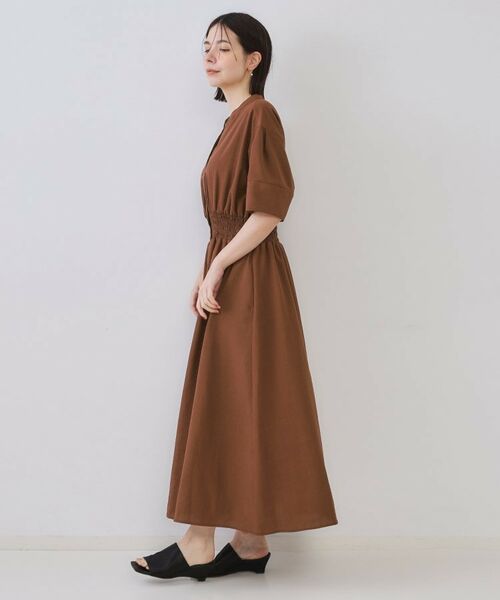 OPAQUE.CLIP / オペーク ドット クリップ ロング・マキシ丈ワンピース | リネンライクスキッパーフィット＆フレアワンピース【洗濯機洗い可】 | 詳細18