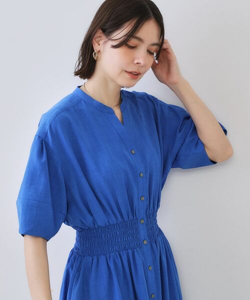 OPAQUE.CLIP / オペーク ドット クリップ ロング・マキシ丈ワンピース | リネンライクスキッパーフィット＆フレアワンピース【洗濯機洗い可】 | 詳細5