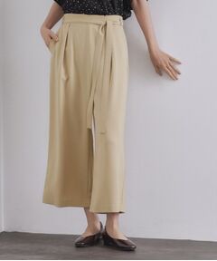 OPAQUE.CLIP / オペーク ドット クリップ ショート・ハーフ・半端丈パンツ | サッシュリボン付きラップデザインパンツ【洗濯機洗い可】