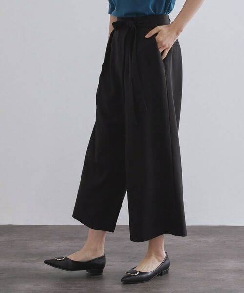 OPAQUE.CLIP / オペーク ドット クリップ ショート・ハーフ・半端丈パンツ | サッシュリボン付きラップデザインパンツ【洗濯機洗い可】 | 詳細1