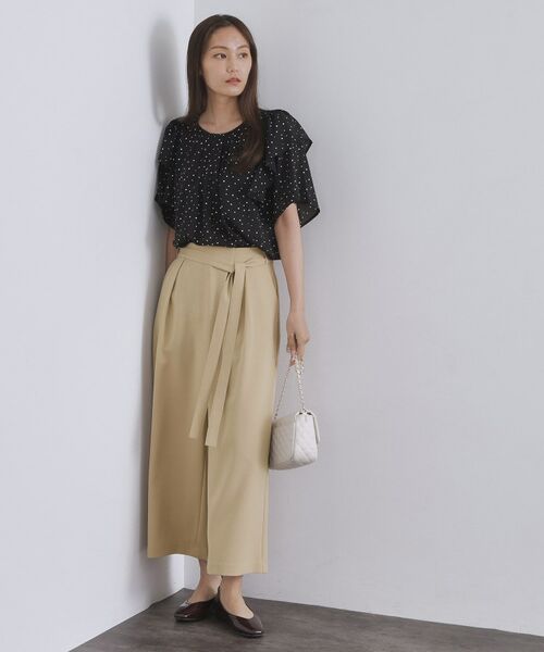 OPAQUE.CLIP / オペーク ドット クリップ ショート・ハーフ・半端丈パンツ | サッシュリボン付きラップデザインパンツ【洗濯機洗い可】 | 詳細10