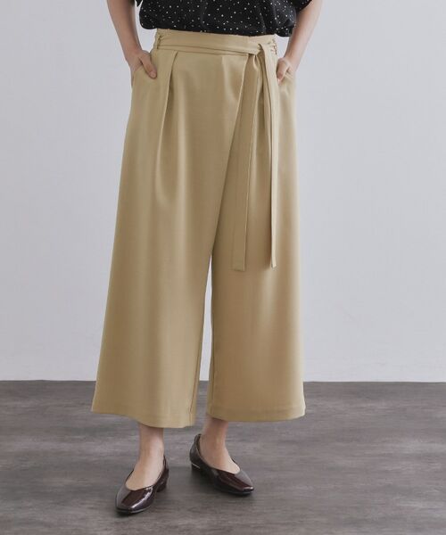 OPAQUE.CLIP / オペーク ドット クリップ ショート・ハーフ・半端丈パンツ | サッシュリボン付きラップデザインパンツ【洗濯機洗い可】 | 詳細13