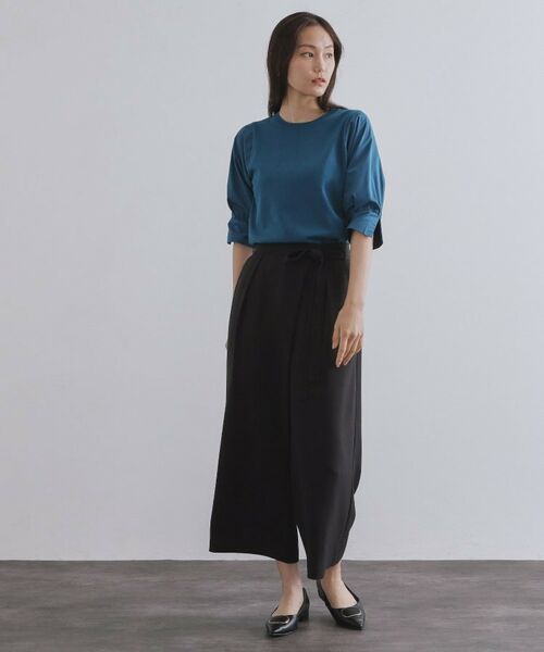 OPAQUE.CLIP / オペーク ドット クリップ ショート・ハーフ・半端丈パンツ | サッシュリボン付きラップデザインパンツ【洗濯機洗い可】 | 詳細3