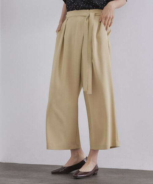 OPAQUE.CLIP / オペーク ドット クリップ ショート・ハーフ・半端丈パンツ | サッシュリボン付きラップデザインパンツ【洗濯機洗い可】 | 詳細7