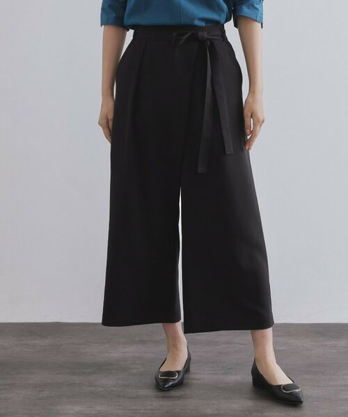 OPAQUE. CLIP/オペーク ドット クリップ サッシュリボン付きラップデザインパンツ【洗濯機洗い可】 ブラック(019) 38(M) OPAQUE. CLIP/オペーク ドット クリップ サッシュリボン付きラップデザインパンツ【洗濯機洗い可】 ブラック(019) 38(M)