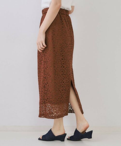 OPAQUE.CLIP / オペーク ドット クリップ ロング・マキシ丈スカート | 《美人百花掲載》レースイージーナロースカート【洗濯機洗い可】 | 詳細5