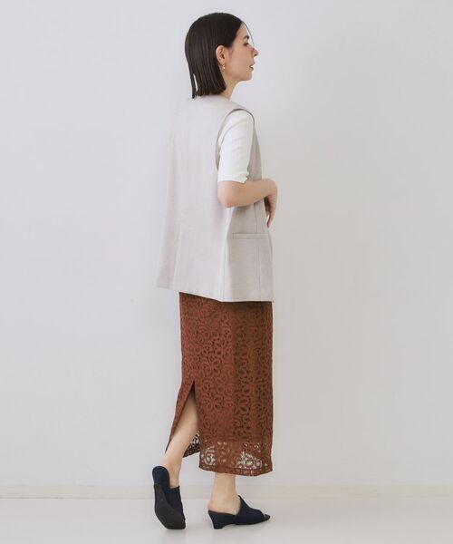 OPAQUE.CLIP / オペーク ドット クリップ ロング・マキシ丈スカート | 《美人百花掲載》レースイージーナロースカート【洗濯機洗い可】 | 詳細7