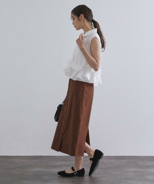 OPAQUE.CLIP / オペーク ドット クリップ ロング・マキシ丈スカート | ポケットデザインナロースカート【洗濯機洗い可】 | 詳細7