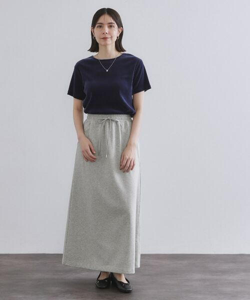 OPAQUE.CLIP / オペーク ドット クリップ ロング・マキシ丈スカート | ラメスウェットイージーロングスカート【洗濯機洗い可】 | 詳細2