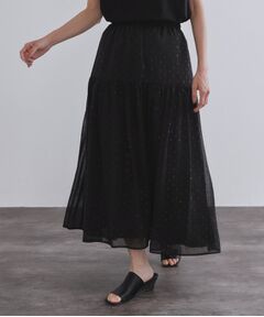 OPAQUE.CLIP / オペーク ドット クリップ ロング・マキシ丈スカート | ラメドットイージーティアードスカート【洗濯機洗い可】