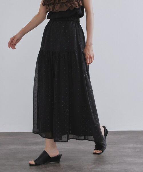 OPAQUE.CLIP / オペーク ドット クリップ ロング・マキシ丈スカート | ラメドットイージーティアードスカート【洗濯機洗い可】 | 詳細1