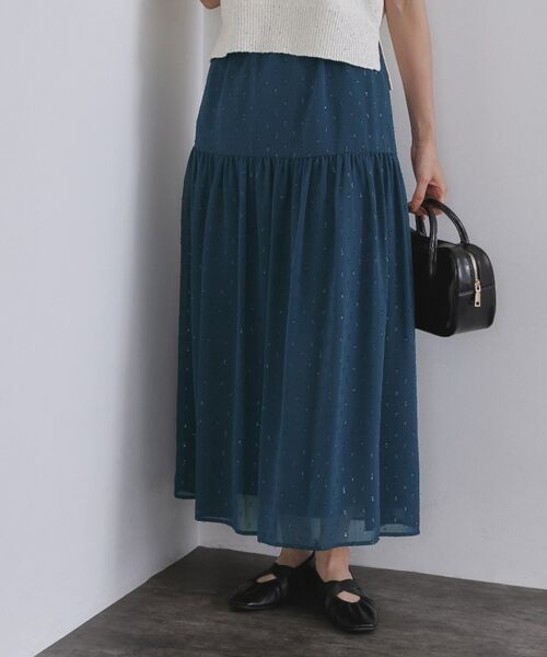 OPAQUE.CLIP / オペーク ドット クリップ ロング・マキシ丈スカート | ラメドットイージーティアードスカート【洗濯機洗い可】 | 詳細5