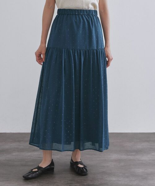 OPAQUE.CLIP / オペーク ドット クリップ ロング・マキシ丈スカート | ラメドットイージーティアードスカート【洗濯機洗い可】 | 詳細9